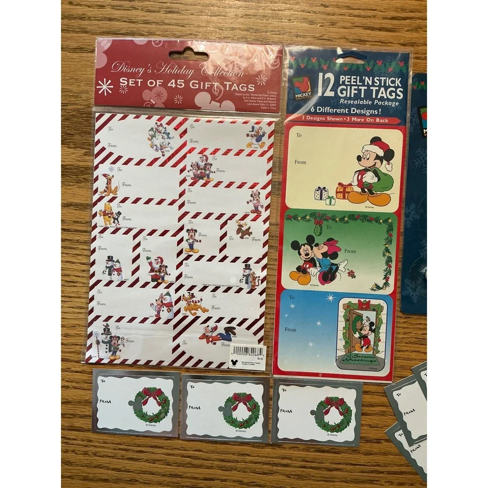 Disney Christmas Gift Tag Bundle Mickey Minnie Winnie the Pooh Holiday Labels